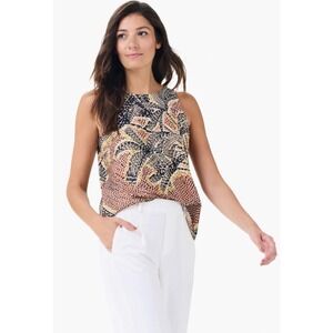 NIC+ZOE Dottie Palms Tank Top XS NWT Neutral‎ Multi Print Sleeveless Blouse